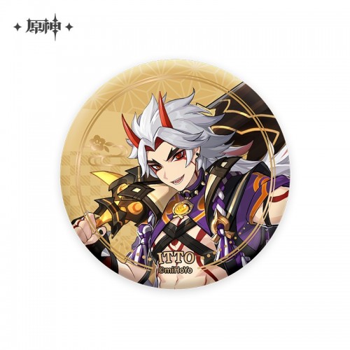 Peripherals|Genshin Impact|Inazuma -Arataki Itto|Pendant Ornaments|Metal Badges|Stand-up Series Character Badges-Arataki Itto