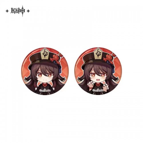 Merchandise | Genshin Impact |Hu Tao | Ornaments and Decorations | Metal Badge | Taking Pictures and Recounting Good Times Series - Character Mini Badge Set ·Hu Tao Version