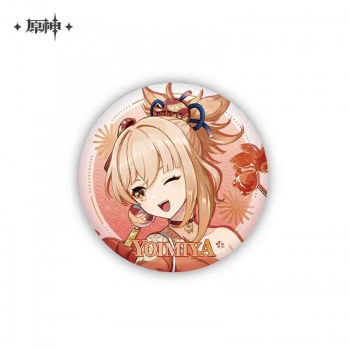 Peripheral | Genshin Impact | Yoimiya | Pendant Ornaments | Metal Badge | Genshin Impact A Parade of Providence Series Iron Badge - Yoimiya Version